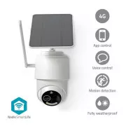Nedis SIMCBO50WT - Zunanja kamera SmartLife| 4G | Nagib | Full HD 1080p | IP65| Nočni vid | Bela