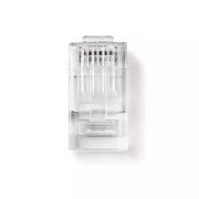 Nedis CCGB89305TP - Konektor RJ45| Vtič | UTP CAT6 kabel | Ravni | Pozlačeni | 10 kosov | PVC | Transparentni | Škatla