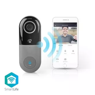 Nedis WIFICDP40CWT - Pametni domači videotelefon Wi-Fi | Cloud/ microSD/ Onvif | IP65 | Senzor gibanja | Bela