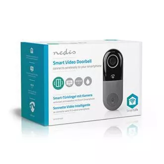 Nedis WIFICDP40CWT - Pametni domači videotelefon Wi-Fi | Cloud/ microSD/ Onvif | IP65 | Senzor gibanja | Bela
