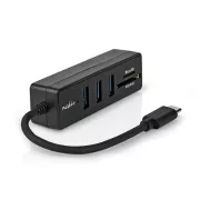 Nedis CCGB64785WT01 - vozlišče USB| 1x USB-C™ | 1x USB-C™ / 2x USB 2.0 A Female | 3 vhodi | Napajanje USB