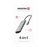SWISSTEN USB-C HUB 4-V-1 (4x USB 3.0) ALUMINIJ