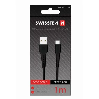 PODATKOVNI KABEL SWISSTEN USB / MICRO USB 1,0 M ČRN