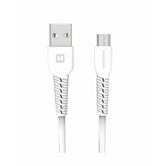 SWISSTEN PODATKOVNI KABEL USB / MICRO USB 1,0 M BELA