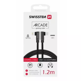 SWISSTEN TEKSTILNI PODATKOVNI KABEL ARCADE USB-C / LIGHTNING 1,2 M ČRN SWISSTEN TEKSTILNI PODATKOVNI KABEL ARCADE USB-C / LIGHTNING 1,2 M ČRN