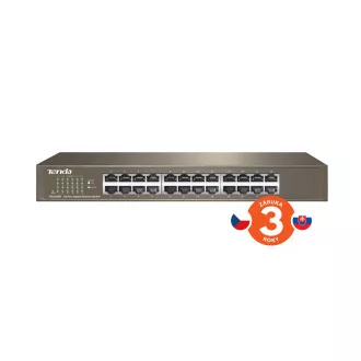 Tenda TEG1024D - 24-portno gigabitno ethernetno stikalo, 10/100/1000 Mb/s, brez ventilatorja, za montažo v omaro, kovinsko