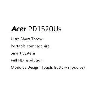 Acer PD1520Us UST LED DLP, FHD 1920x1080, SMART, WiFi, 500 ANSI, 10000:1, HDMI, 2xUSB 2.0, 2x3W zvočnik, 0,73 kg