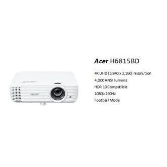 Acer H6815GTV Google TV, DLP, 4K UHD 3840x2160/4000 ANSI lm/10 000:1/2xHDMI /zvočniki 1x10 W/3,1 kg