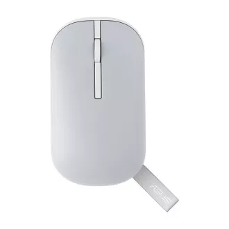Asus MD100 brezžična miška - 2,4Ghz dongl/bluetooth/ 1600dpi/bela/siva