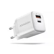 AXAGON ACU-PQ20W ACU-PQ20W AC adapter 20W, 2x vrata (USB-A   USB-C), PD3.0/PPS/QC4 /AFC/Apple, bel