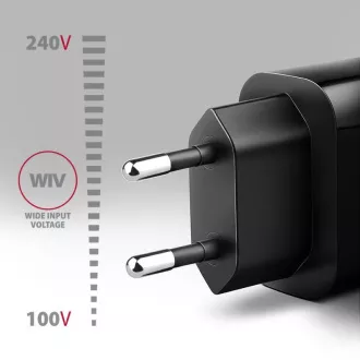 AXAGON ACU-QC18, 18W omrežni polnilnik, 1x USB-A, QC3.0/AFC/Apple, črn