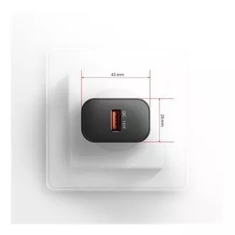 AXAGON ACU-QC18, 18W omrežni polnilnik, 1x USB-A, QC3.0/AFC/Apple, črn