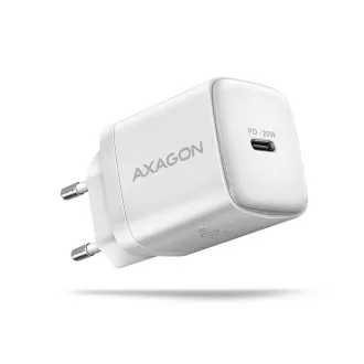 AXAGON ACU-PD20W, 20W omrežni polnilnik, 1x vrata USB-C, PD3.0/PPS/QC4 /AFC/Apple, bel