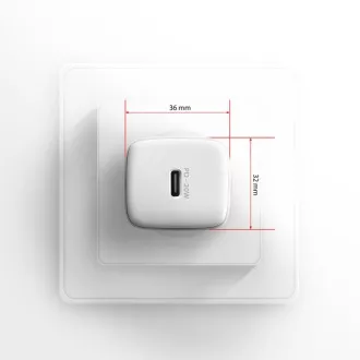 AXAGON ACU-PD20W, 20W omrežni polnilnik, 1x vrata USB-C, PD3.0/PPS/QC4 /AFC/Apple, bel