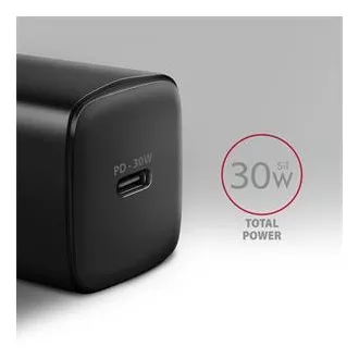 AXAGON ACU-PD30, polnilec 30 W, 1x vrata USB-C, PD3.0/PPS/QC4 /SFC/AFC/Apple, črn