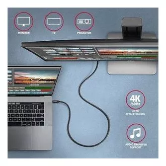 AXAGON BUCM32-CM05AB, SPEED  kabel USB-C <-> USB-C, 0,5 m, USB 20Gb/s, PD 100W 5A, 4K HD, ALU, oplet, črn