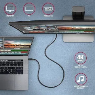 AXAGON BUCM32-CM05AB, SPEED  kabel USB-C <-> USB-C, 0,5 m, USB 20Gb/s, PD 100W 5A, 4K HD, ALU, oplet, črn