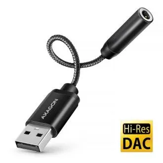 AXAGON ADA-HA, avdio adapter USB-A na 3,5-mm priključek Hi-Res DAC, 384 kHz/32 bitov, stereo