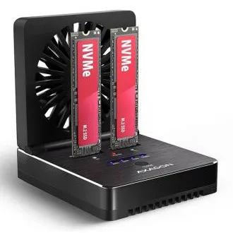 AXAGON ADSA-M2C22, USB-C 20 Gbps priključna postaja za 2× M.2 NVMe/SATA SSD s funkcijo kloniranja AXAGON ADSA-M2C22, USB-C 20 Gbps priključna postaja za 2× M.2 NVMe/SATA SSD s funkcijo kloniranja