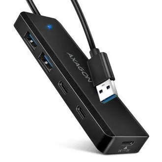 AXAGON HUE-C2A, potovalni hub s 4× USB 5 Gbps, 2× USB-A 2× USB-C, napajanje prek USB-C, kabel USB-A 19 cm AXAGON HUE-C2A, potovalni hub s 4× USB 5 Gbps, 2× USB-A 2× USB-C, napajanje prek USB-C, kabel USB-A 19 cm