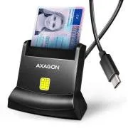 AXAGON CRE-SM4NC, USB-C čitalnik kontaktnih kartic Smart Card (eObčanka), s stojalom, kabel 1,2 m