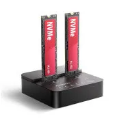 AXAGON ADSA-M2C22L, USB-C 20 Gbps priključna postaja za 2× M.2 NVMe SSD s funkcijo kloniranja