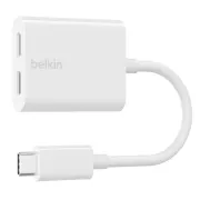 Belkinov adapter/odklopnik USB-C - napajalnik USB-C   zvočni/polnilni adapter USB-C, bel