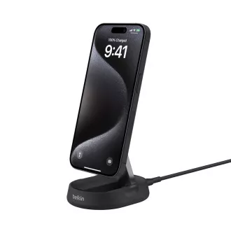 Belkin BOOST CHARGE™ PRO Qi2 15W magnetno stojalo za polnjenje, preklopno, črno