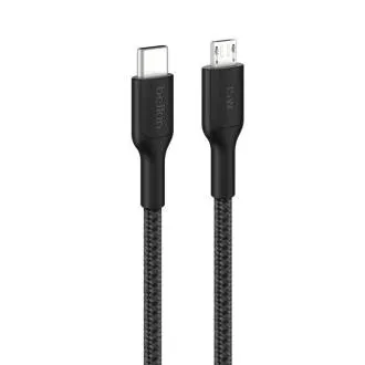Belkin BOOST CHARGE PRO USB-C/microUSB, 1 m, črn – trpežen Belkin BOOST CHARGE PRO USB-C/microUSB, 1 m, črn – trpežen
