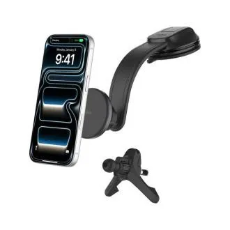 Belkin BOOST CHARGE Qi2 15 W magnetni nosilec z avtomobilskim polnilnikom za prezračevalno reže in armaturno ploščo 30 W avtomobilski adapter, črn Belkin BOOST CHARGE Qi2 15 W magnetni nosilec z avtomobilskim polnilnikom za prezračevalno reže in armaturno ploščo 30 W avtomobilski adapter, črn