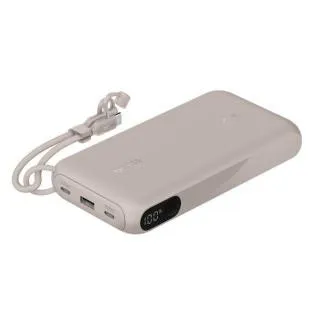 Belkin BOOST CHARGE USB-C Power Delivery prenosna baterija z zaslonom, 20000 mAh, 20 W, peskasta Belkin BOOST CHARGE USB-C Power Delivery prenosna baterija z zaslonom, 20000 mAh, 20 W, peskasta