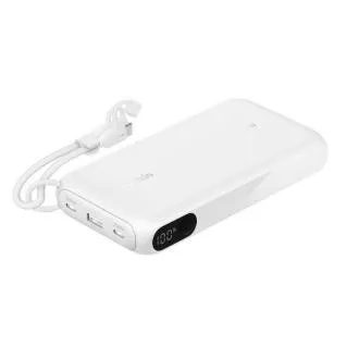 Belkin BOOST CHARGE USB-C Power Delivery prenosna baterija z zaslonom, 20000 mAh, 20 W, bela Belkin BOOST CHARGE USB-C Power Delivery prenosna baterija z zaslonom, 20000 mAh, 20 W, bela