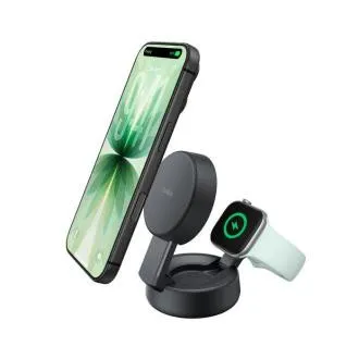 Belkin UltraCharge PRO Qi2 25 W 2-v-1 magnetni polnilnik za iPhone/Apple Watch/AirPods, temno siva Belkin UltraCharge PRO Qi2 25 W 2-v-1 magnetni polnilnik za iPhone/Apple Watch/AirPods, temno siva