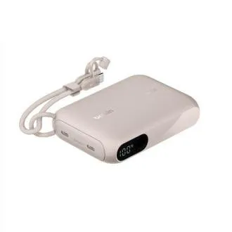 Belkin BOOST CHARGE USB-C Power Delivery prenosna baterija z zaslonom, 10.000 mAh, 20 W, peskasta