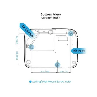 BenQ DLP projektor TH575i   AVELI stensko projekcijsko platno, 204x115cm (16:9)