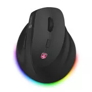 CONNECT IT FOR HEALTH Brezžična vertikalna miška Cloudy, RGB osvetlitev, 2xBT, USB BLACK
