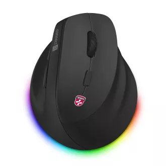 CONNECT IT FOR HEALTH Brezžična vertikalna miška Cloudy, RGB osvetlitev, 2xBT, USB BLACK