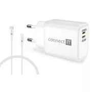 CONNECT IT DUPLEX polnilni adapter 1xLightning   1×USB-C, 20W, kabel 27W, BELI