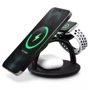 CONNECT IT MultiCharge 3 v 1 MagSafe brezžični brezžični polnilnik za hitro polnjenje, ČERNA