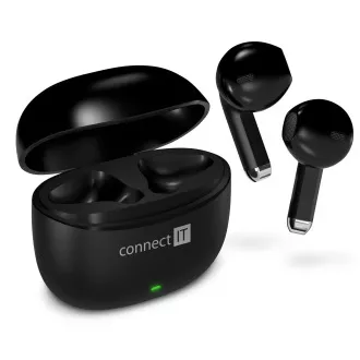 CONNECT IT True Wireless SonicBass slušalke v ušesa z mikrofonom, Črna