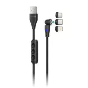 CONNECT IT Magnetni kabel PowerLink 3v1 (USB-C/Lightning/MicroUSB), 2 m, ČERNA