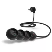 CONNECT IT podaljšek 230 V, 3 vtičnice, 1,5 m, s stikalom (črn)