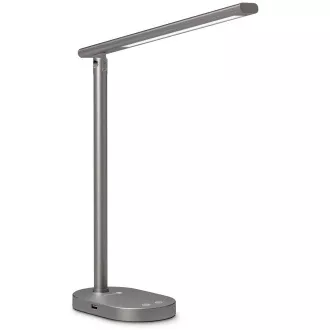 Namizna svetilka LED CONNECT IT SHINE, izhod USB, siva