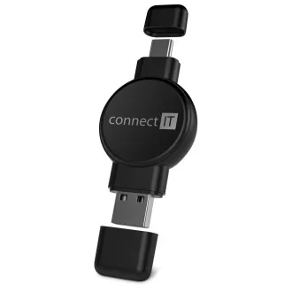 CONNECT IT WatchTravelCharge Brezžični polnilnik Qi (Apple, Samsung) USB-A/USB-C, ČERNA