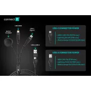 CONNECT IT Wirez 6v1 1x USB-C 1x Lightning 1x polnilec za uro 1,25 m ČERNA