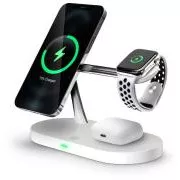 CONNECT IT MultiCharge 5-v-1 MagSafe brezžični brezžični polnilnik za hitro polnjenje, BELA
