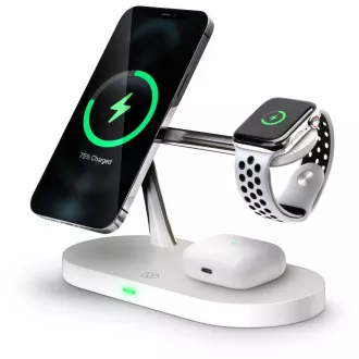 CONNECT IT MultiCharge 5-v-1 MagSafe brezžični brezžični polnilnik za hitro polnjenje, BELA