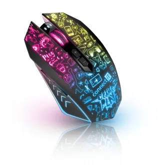 CONNECT IT DOODLE 2 PRO brezžična gaming miška, 4800 DPI, osvetljena, Črna