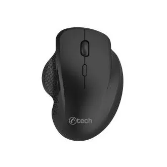 Miška C-TECH WLM-14BK Dual mode, brezžična, ergonomična, BT 5.0   2,4 GHz, 1600 DPI, 6 gumbov, USB nano sprejemnik, črna