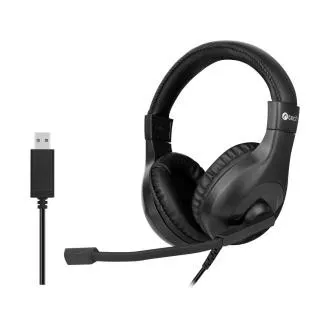 Slušalke C-TECH z mikrofonom MHS-05, USB, upravljanje na kablu, okoli ušes, črne Slušalke C-TECH z mikrofonom MHS-05, USB, upravljanje na kablu, okoli ušes, črne